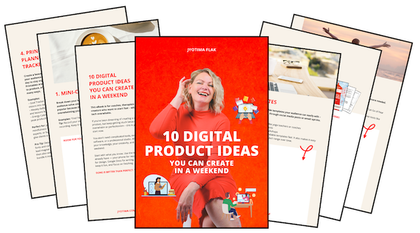digital products, ideas, online courses, minic coures, tiny offer, jyotima flak